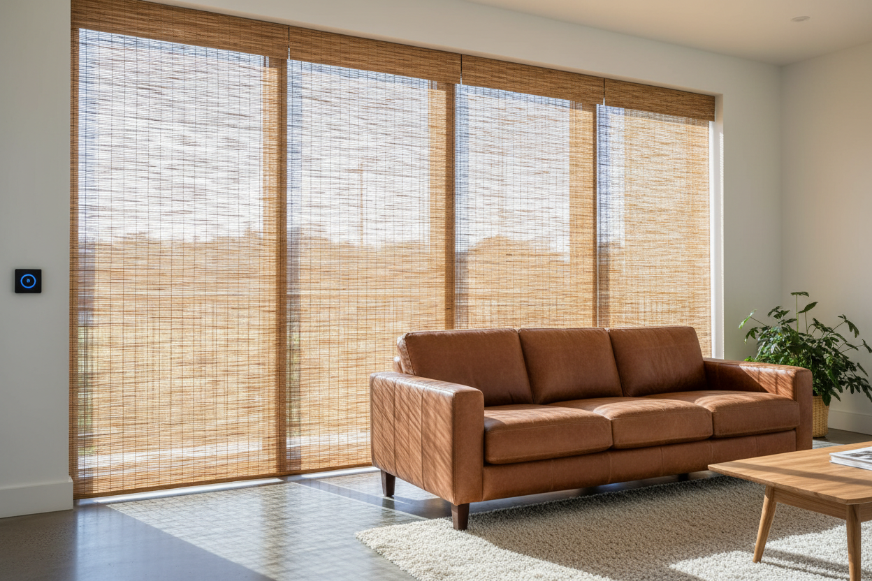 My Leather Sofa Was Bleaching (Until I Got a Smart Wood Sun Shade)