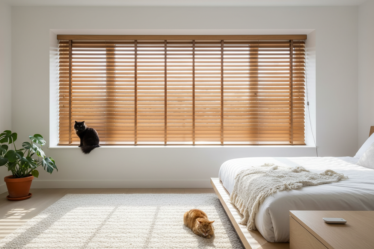 My Cats Ruined Every Shade (Until I Got Window Blinds Wood Slats)