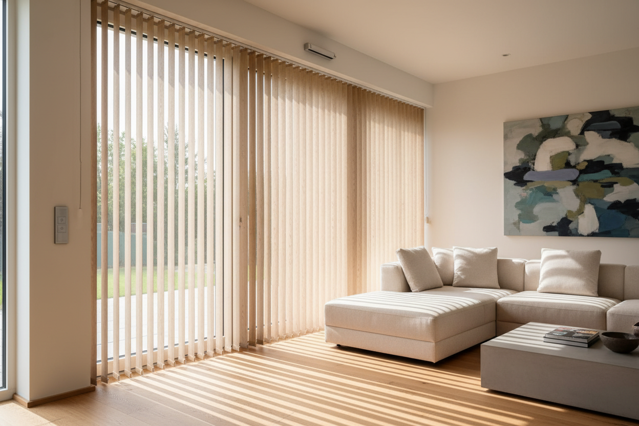 I Fixed My Ugly Sliding Door With Smart Vertical Wood Blinds