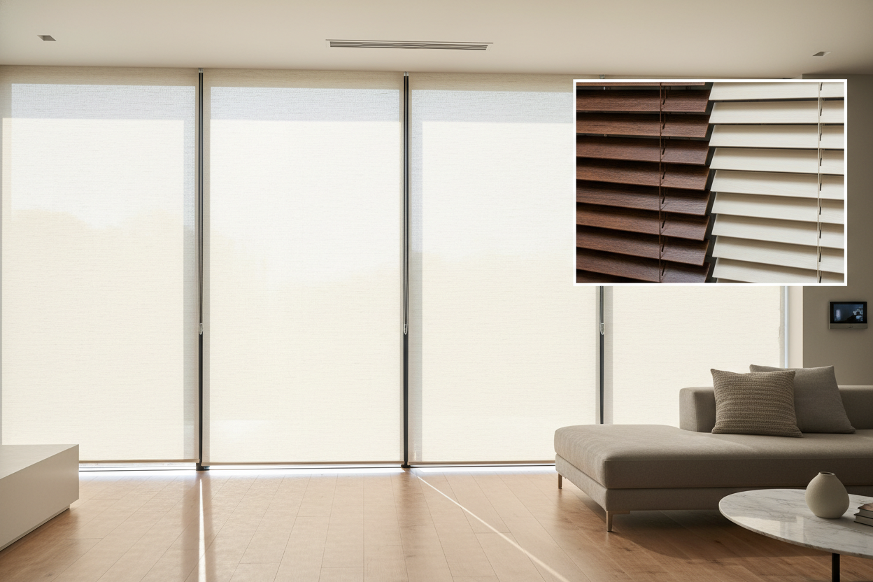 The Faux Wood Blinds vs Wood Debate Ends When You Add a Smart Motor