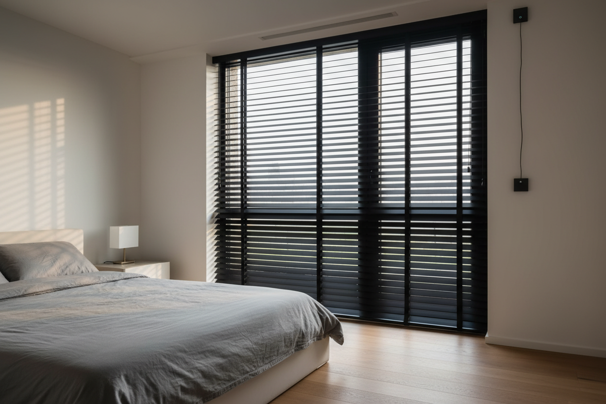 My Black Faux Wood Blinds Almost Warped (Until I Set Up This Trigger)