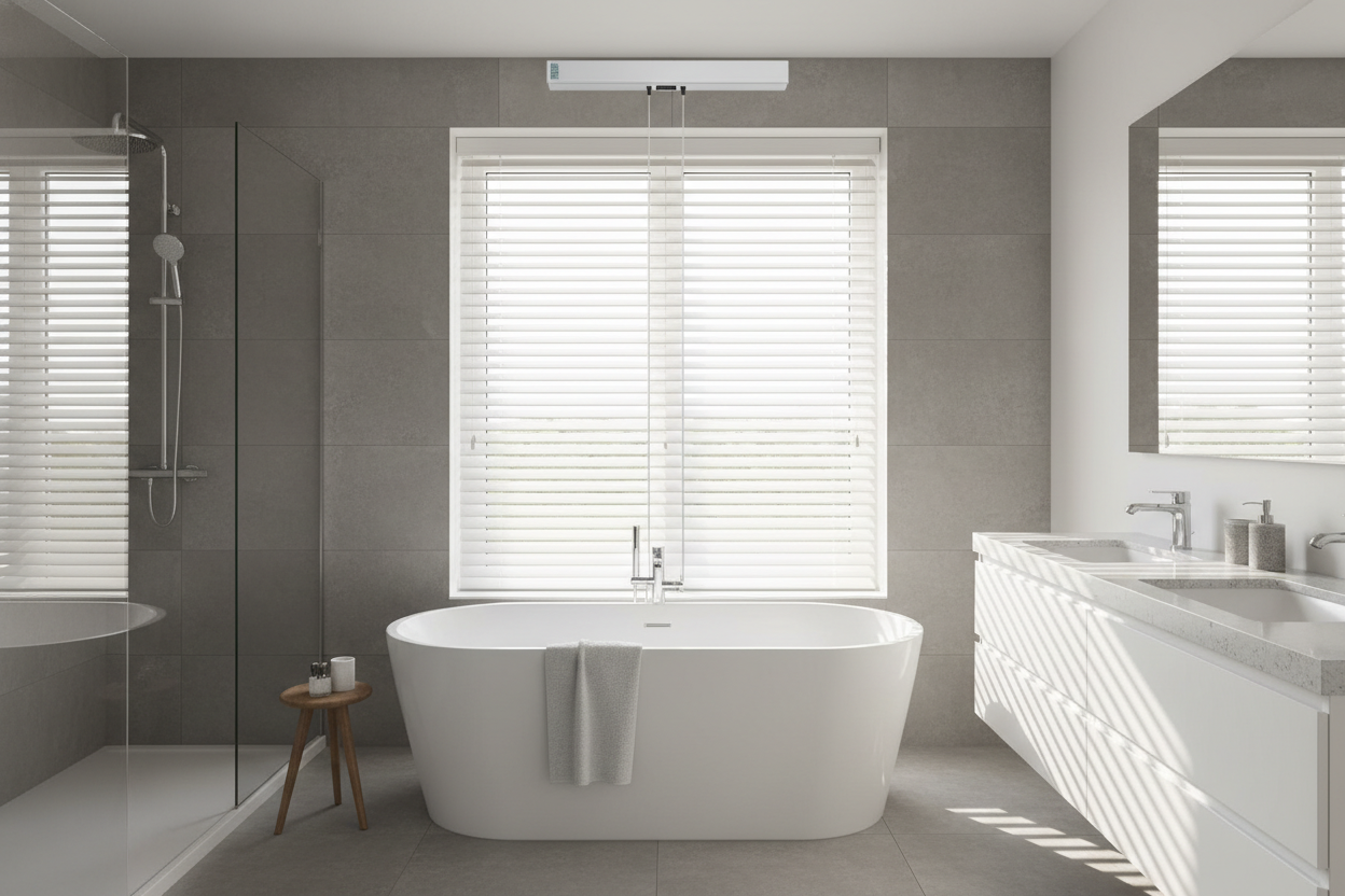 Why a Smart Faux Wood Venetian Blind Is the Ultimate Bathroom Hack