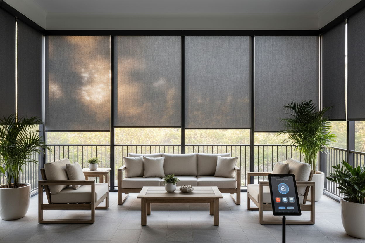 My Fix for Mildew: Waterproof Outdoor Shades for Screened Porch