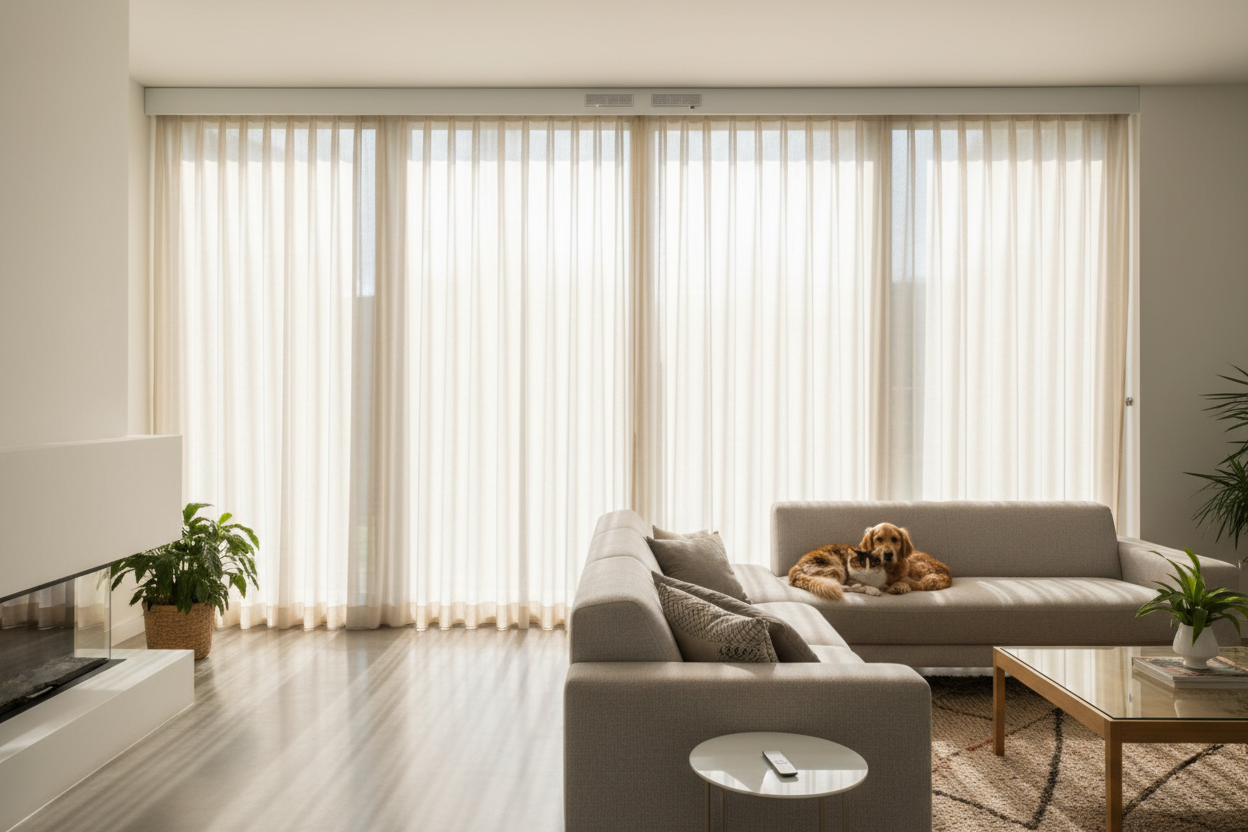 How a Smart Sun Shade for Windows Finally Pet-Proofed My Living Room