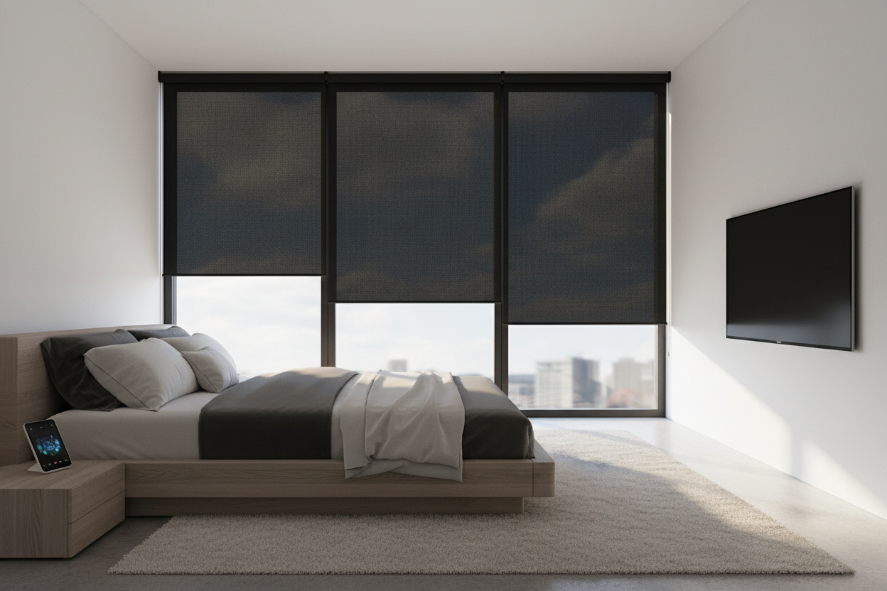 Why I Chose Black Over White Indoor Solar Shades for Windows