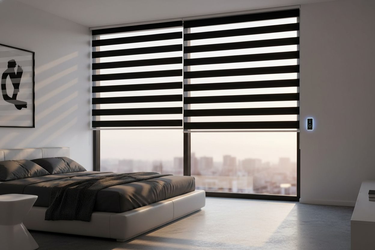 Are Motorized Black and White Window Blinds a Design Mistake?