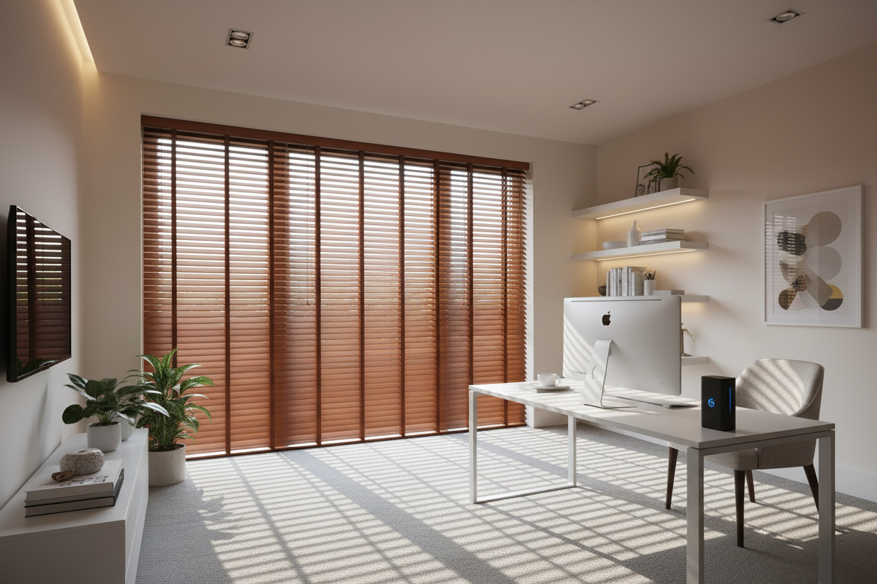 My Faux Wood Blinds Chestnut Setup Looked Fake (Until I Tweaked My Lights)