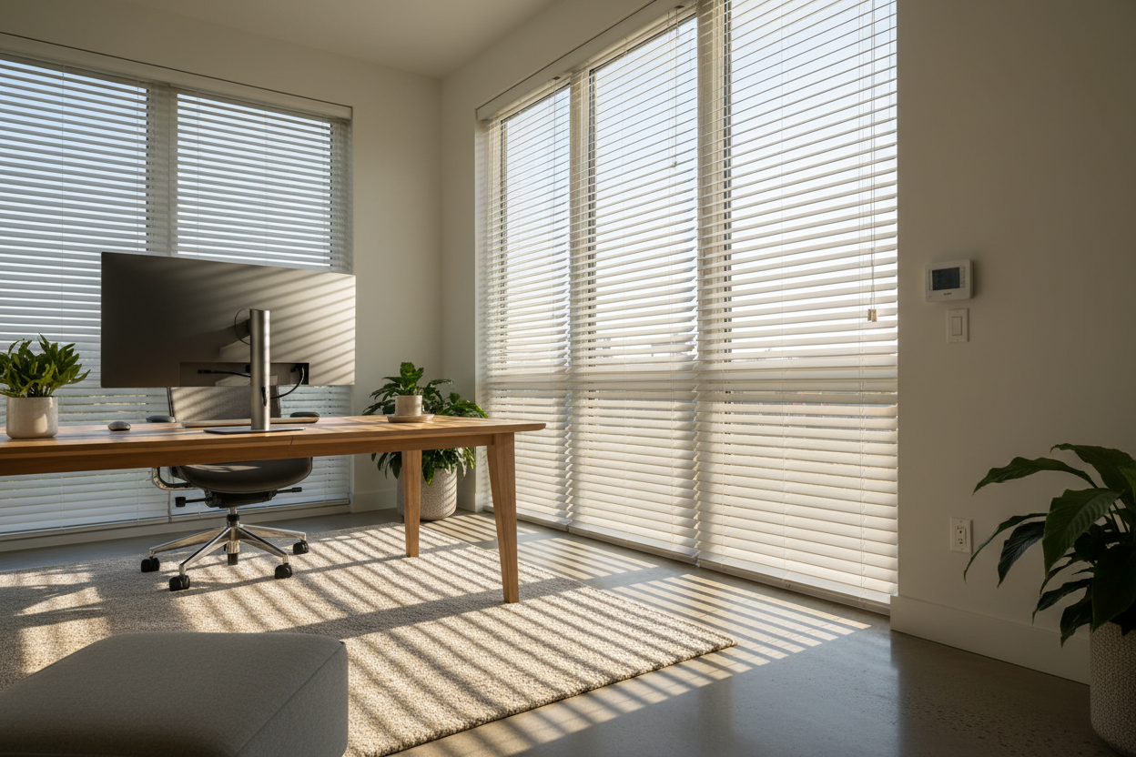 How 2 Inch White Faux Wood Blinds Saved My Overheating Office