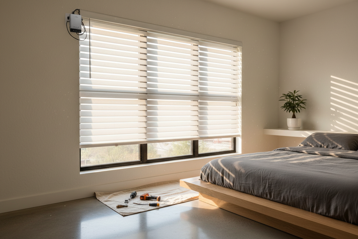 Your Headrail is Bowing: Automating 64-inch wide faux wood blinds