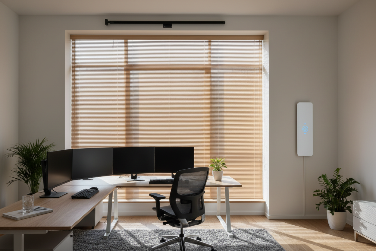 Stop Reaching Over Monitors to Adjust Your 36 x 48 Blinds