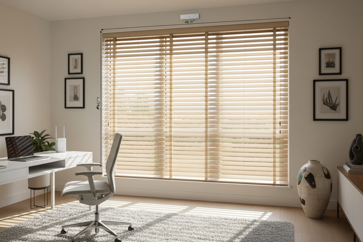 How I Beat Home Office Glare With Custom Smart 46 1/2 inch blinds