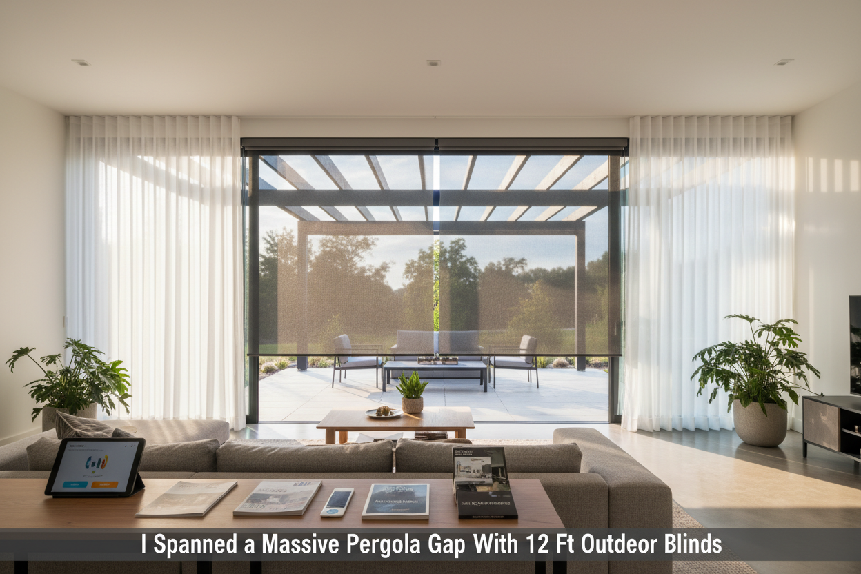 I Spanned a Massive Pergola Gap With 12 Ft Outdoor Blinds