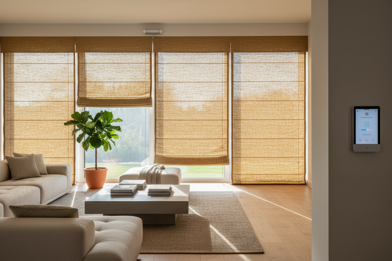 The Secret to Making Motorized Seagrass Blinds Actually Roll Up Straight