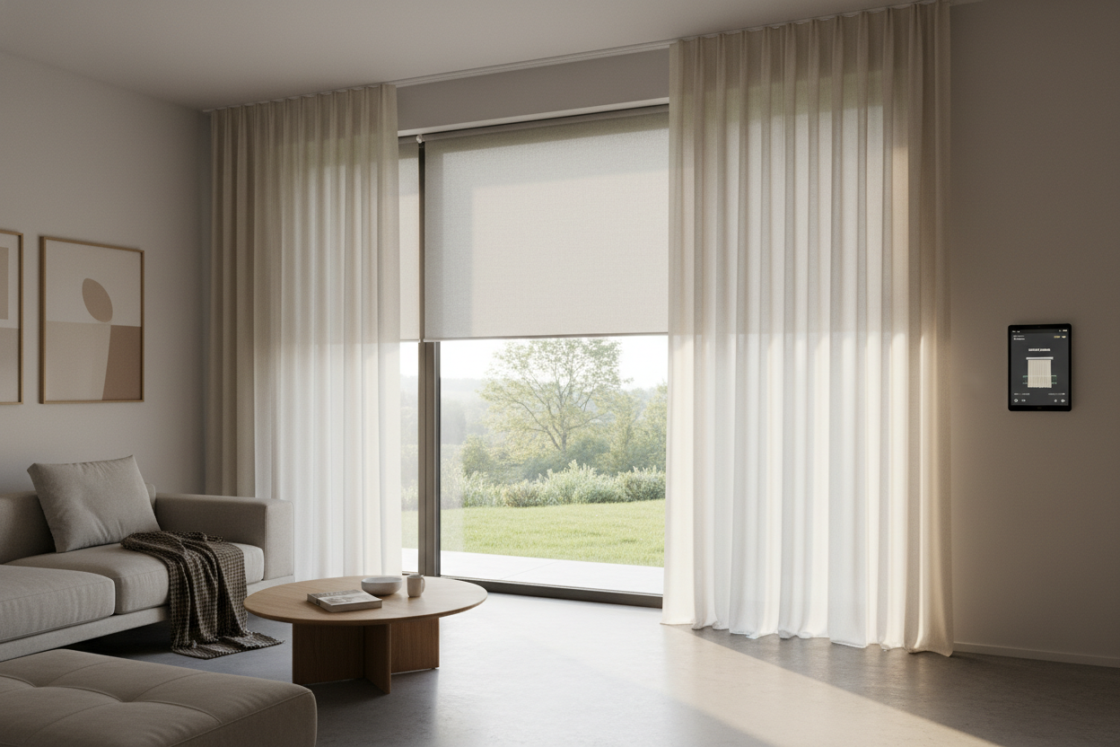 My Trick for Making Outside Mount Blinds with Curtains Look High-End