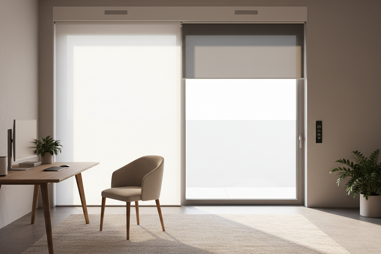 How I Fixed My Zoom Glare With Smart Blinds for Sliding Doors