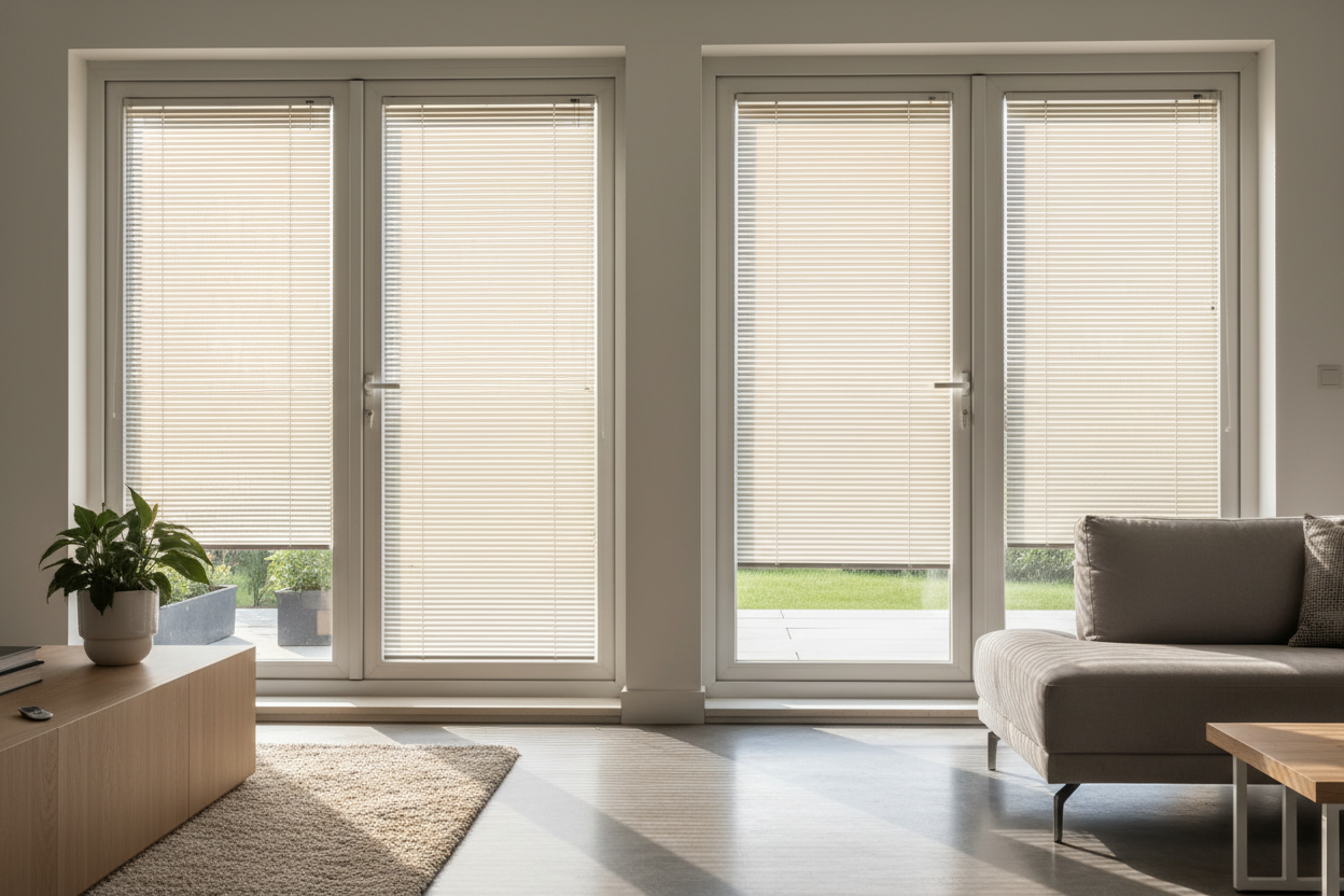 The Only Way to Put Mini Blinds on French Doors Without the Clack