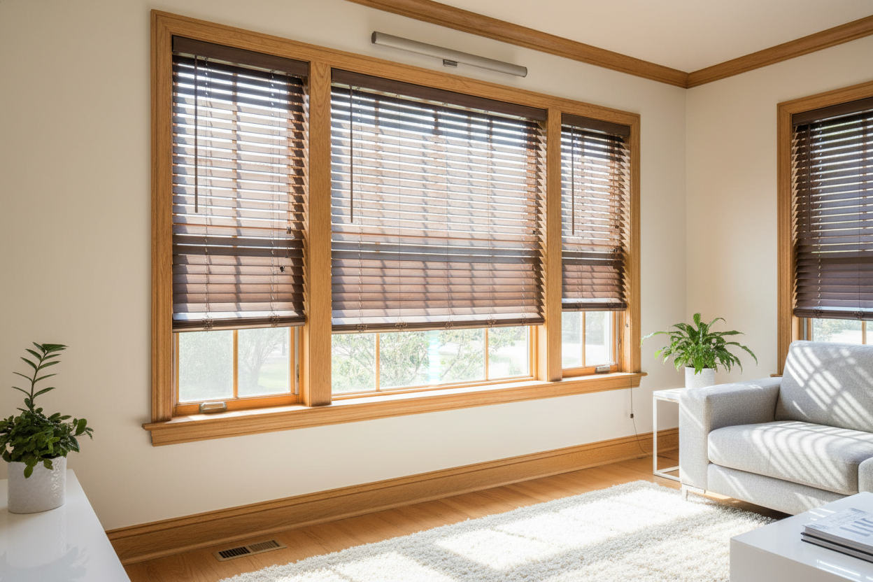 The Design Rule I Broke: Mixing White Blinds With Wood Trim