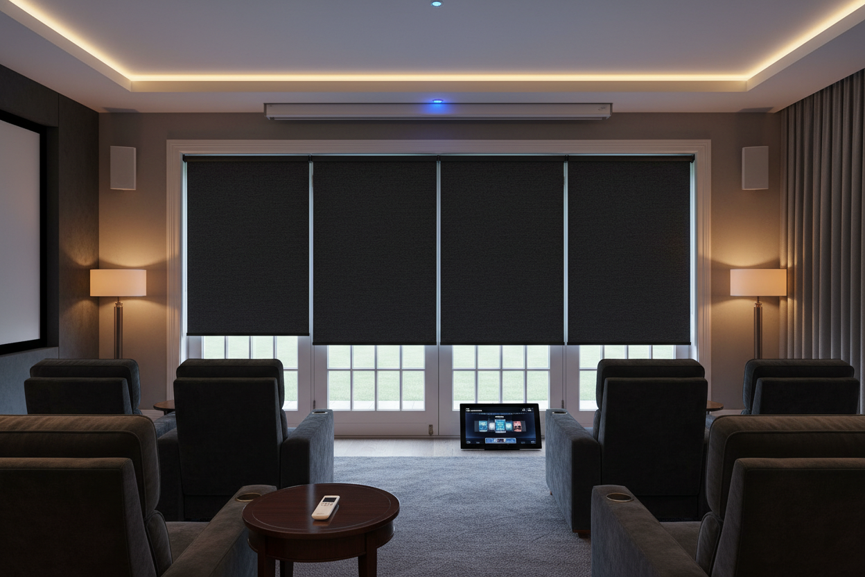 My Movie Room Fix: Blackout French Door Blinds That Actually Fit