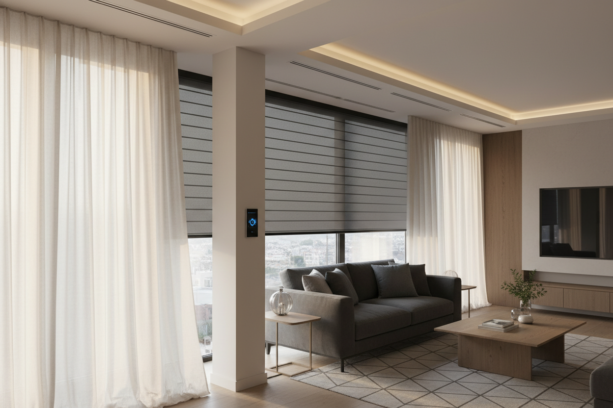 My Smart Living Room Blinds Looked Like an Office (Until I Layered Them)