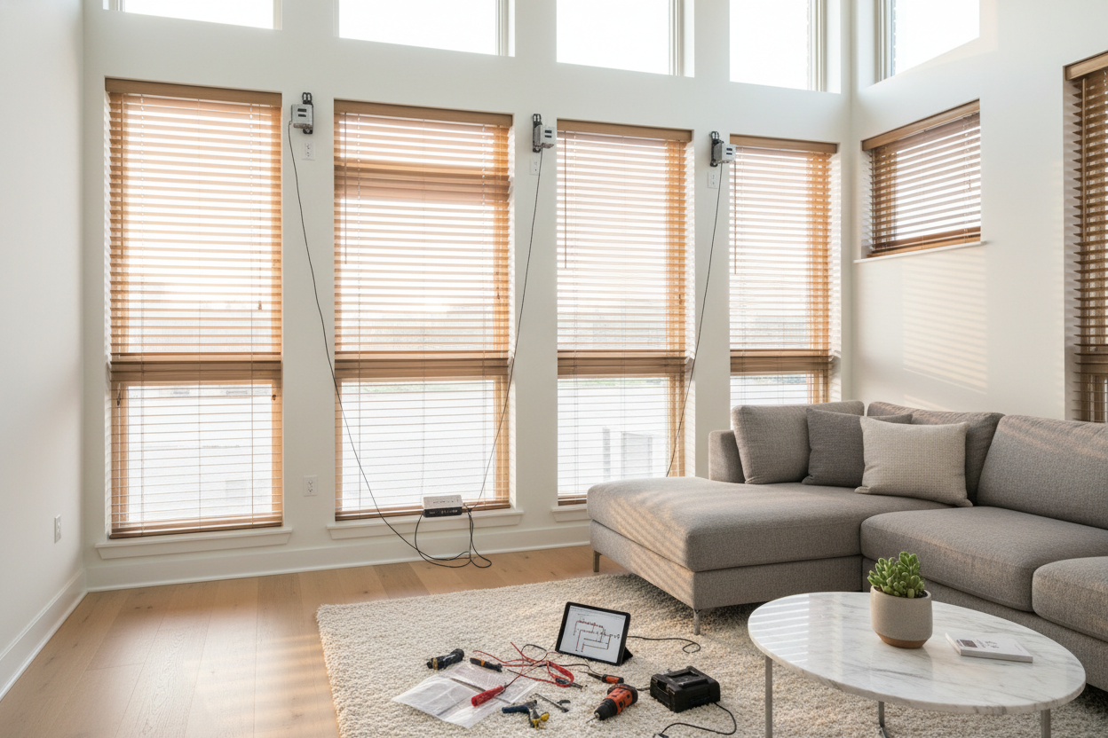 I Tried Automating 2 Inch Faux Wood Blinds With Cord. Don't.