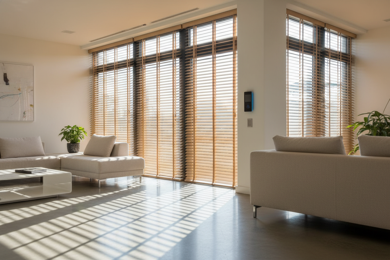 How Automating 2 Inch Faux Wood Cordless Blinds Cut My Summer Cooling Bill