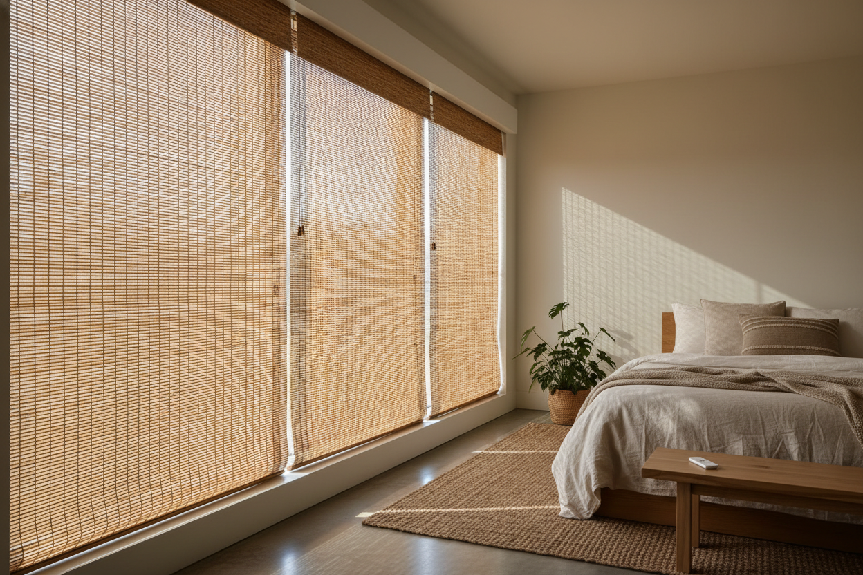 I Motorized Lowes Levolor Bamboo Blinds (And Kept the Boho Look)