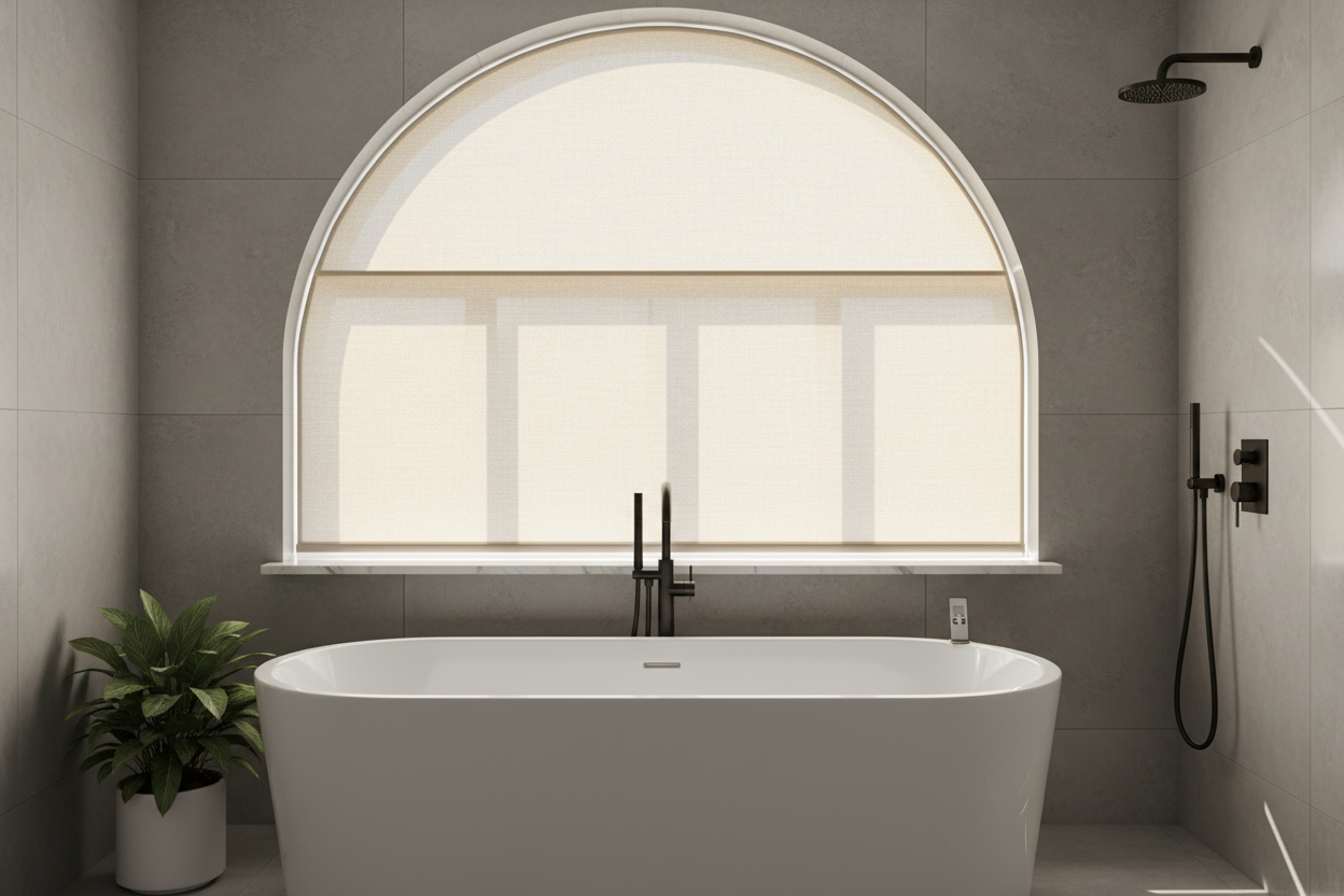 My Tub Felt Like a Stage: Window Coverings for Semicircular Windows