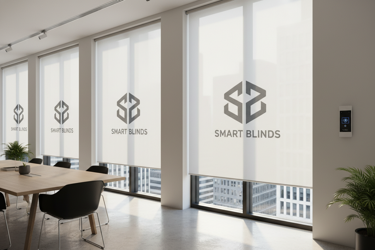I Turned Brutal Sun Glare Into Signage With Logo Window Blinds