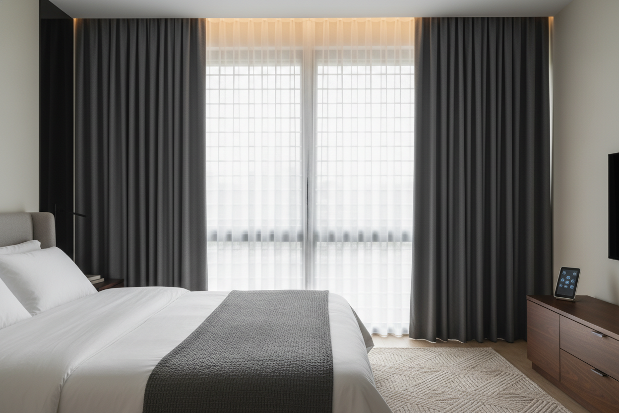 I Finally Killed the Light Bleed By Pairing Curtains With Blinds