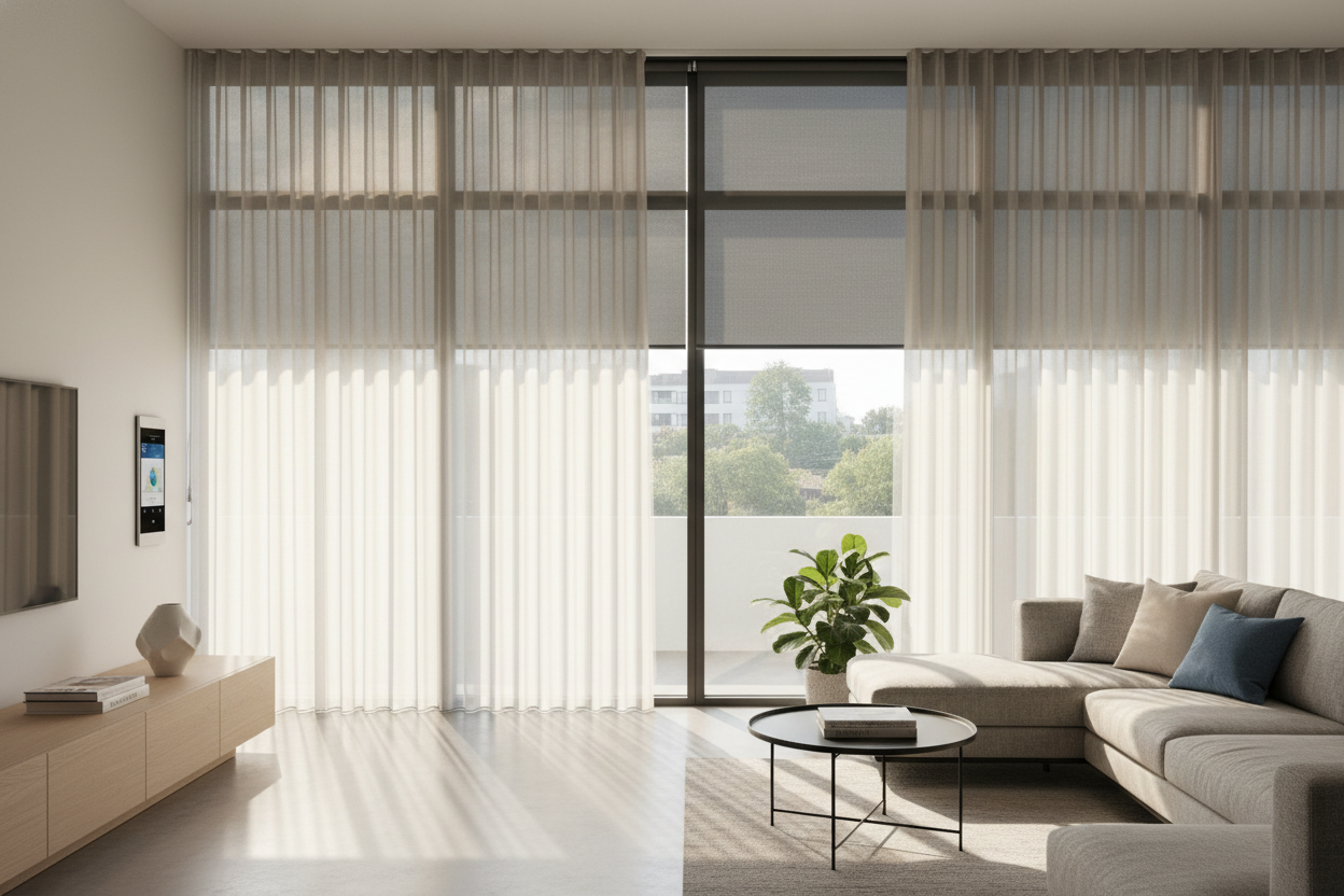 How a Blinds and Sheer Curtain Setup Fixed My Fishbowl Living Room
