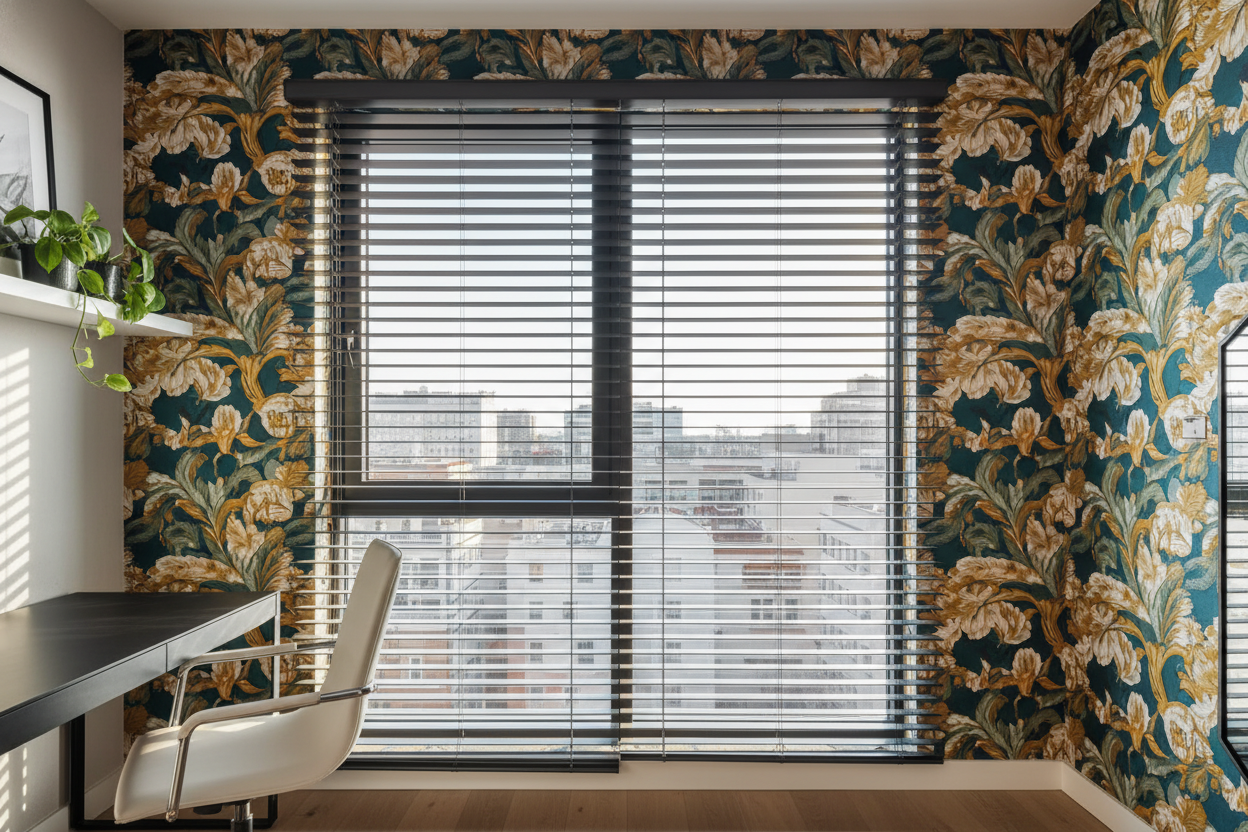 I Ruined My Office With Clashing Blinds and Wallpaper