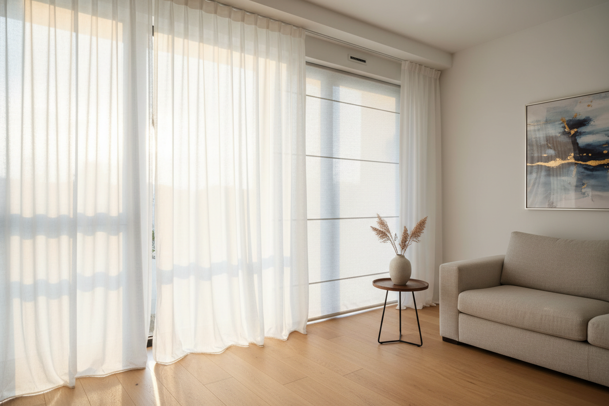 How to Layer Sheer Curtains Over Blinds (Without Snagging the Motors)