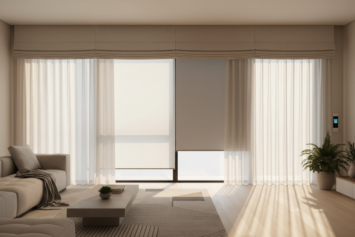 Why I Hid My Split Smart Shades Behind a Large Window Valance