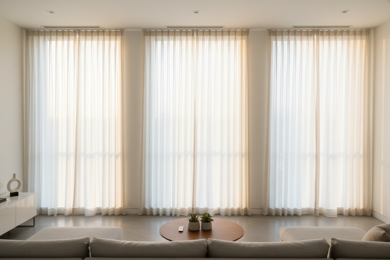 How I Faked a Panoramic Glass Wall With 3 Window Curtains