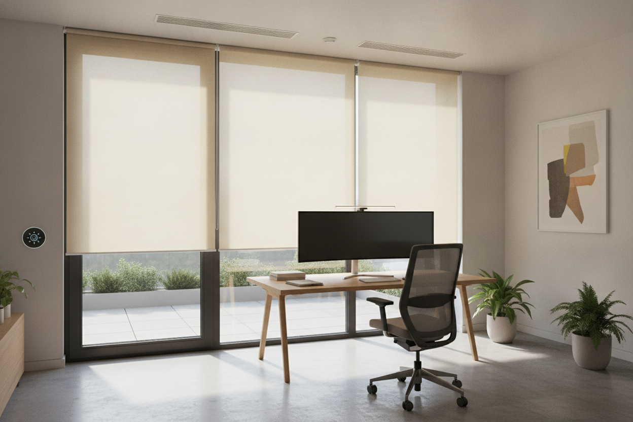 I Fixed My Glare Problem With a Sun-Tracking Patio Door Shade