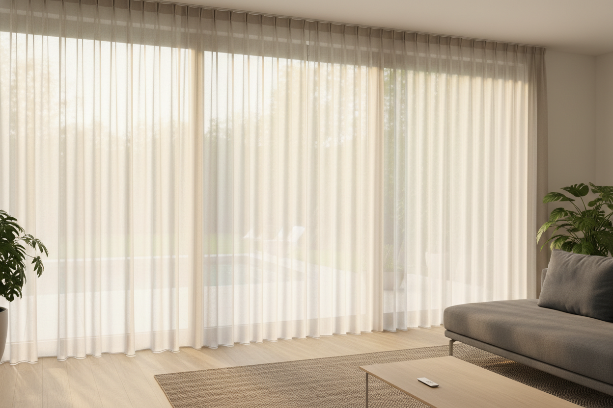 I Hid My Ugly Metal Slider With a Smart Glass Door Curtain