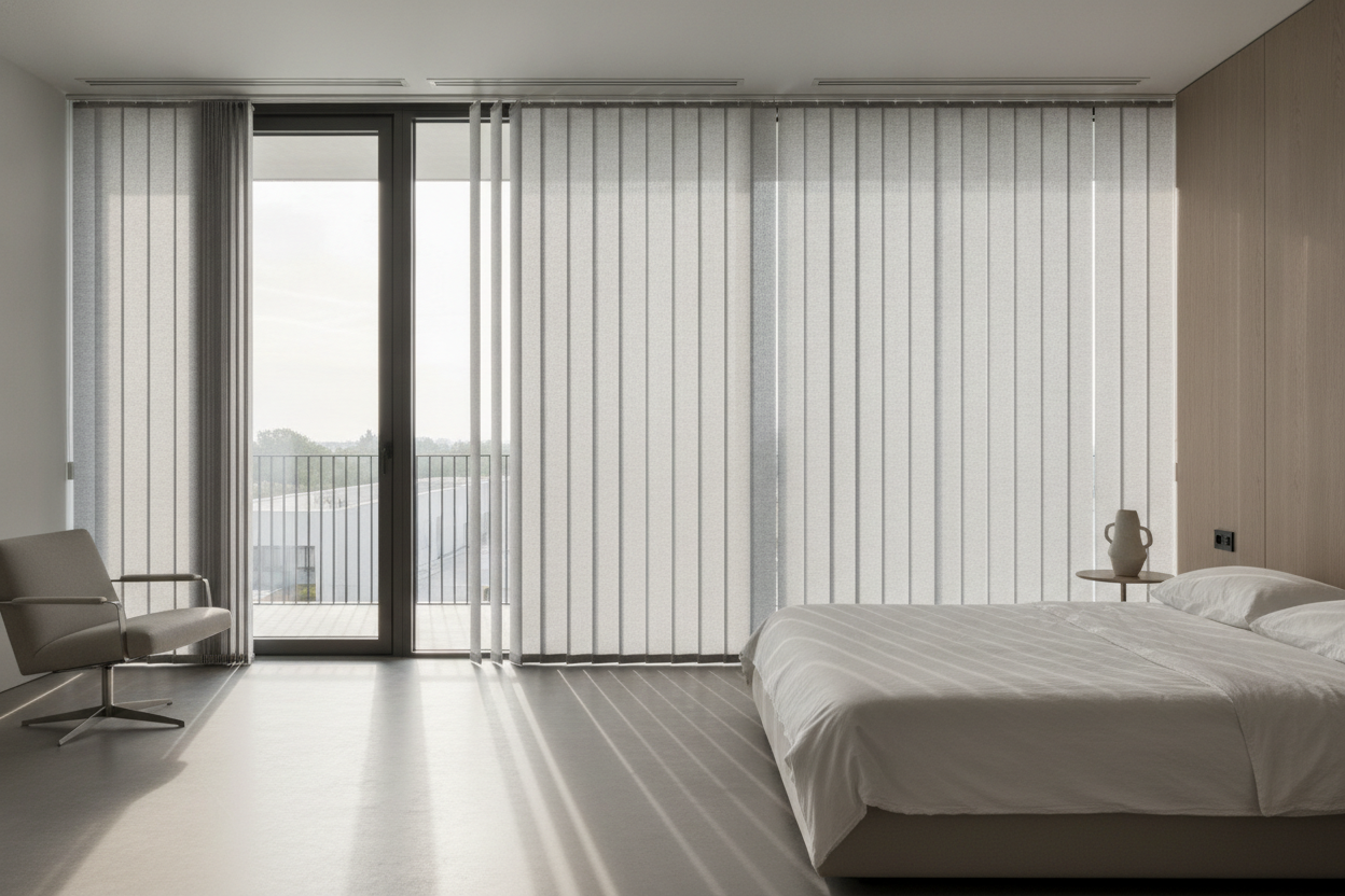 I Fixed My Ugly Patio Door With a Roller Blind Vertical Setup