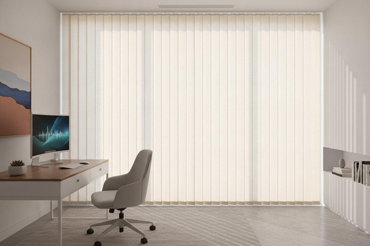 How a Smart Vertical Window Shade Fixed My Sad 90s Office Vibe