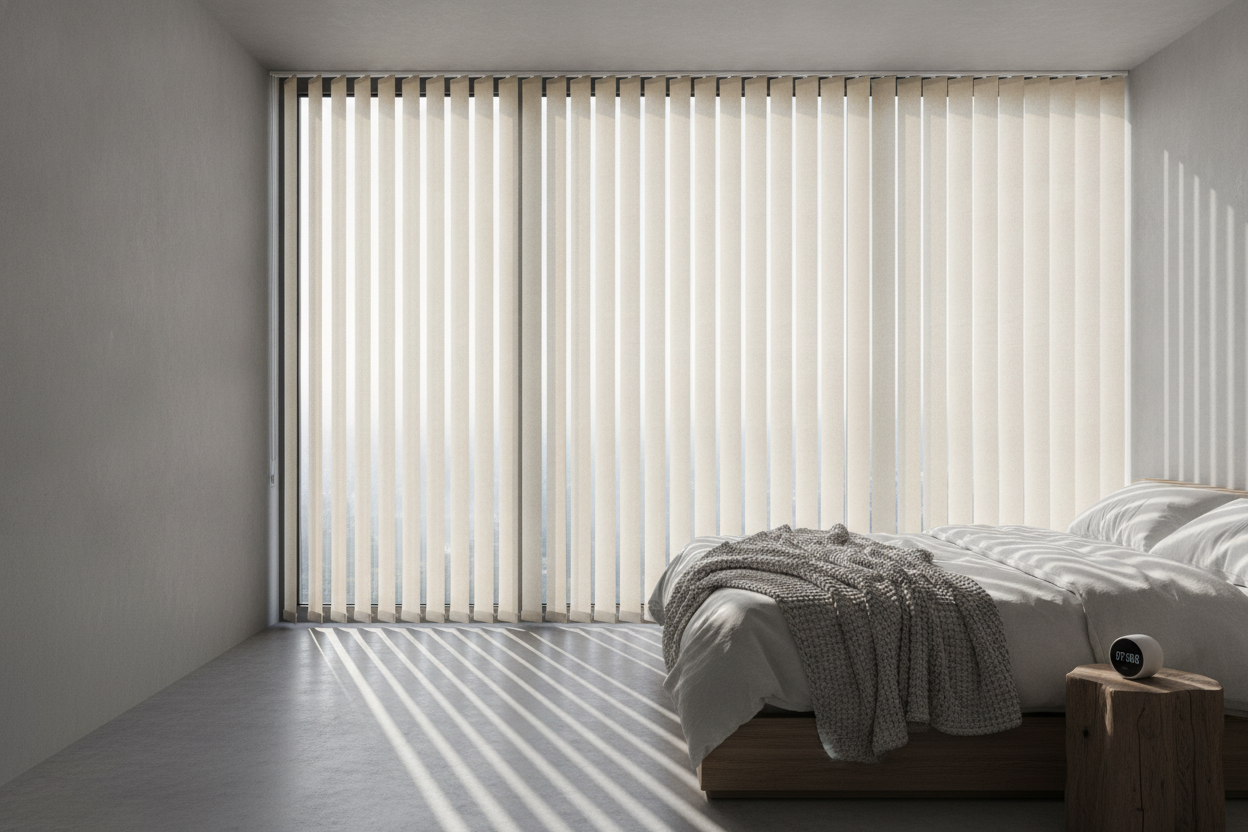 I Was a Hater, But Vertical Bedroom Blinds Are Actually Genius