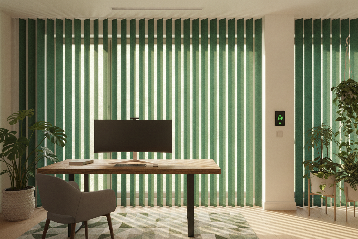 How to Pull Off Green Vertical Blinds in a Modern Smart Home