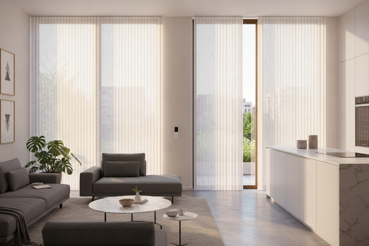 I Faked Expensive Linen With Wipe-Clean Embossed Vertical Blinds