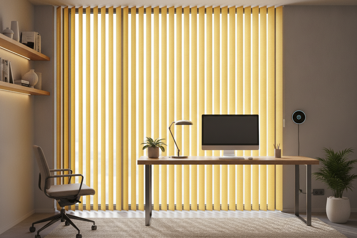Why I Put Yellow Vertical Blinds in My Darkest Room on Purpose
