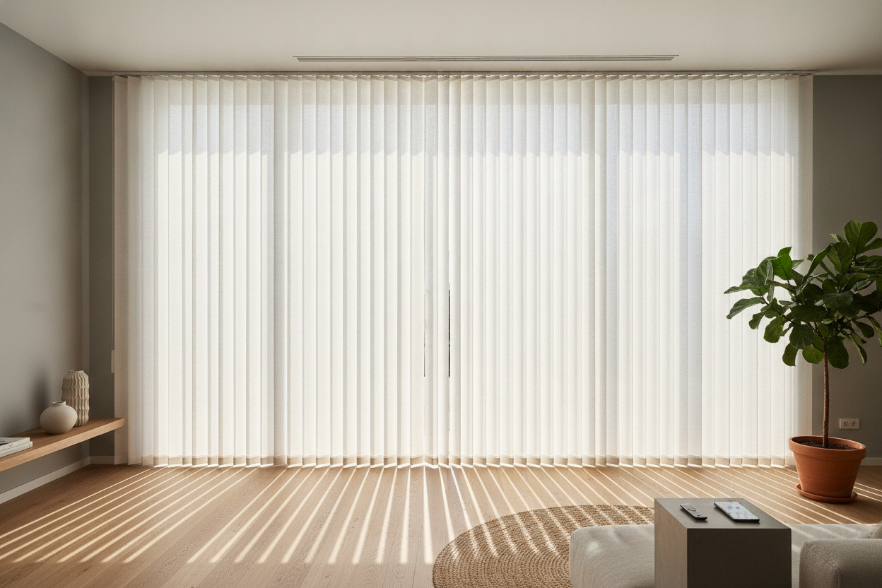 How Ceiling-Mounted 8 ft Vertical Blinds Made My Room Look Twice as Tall