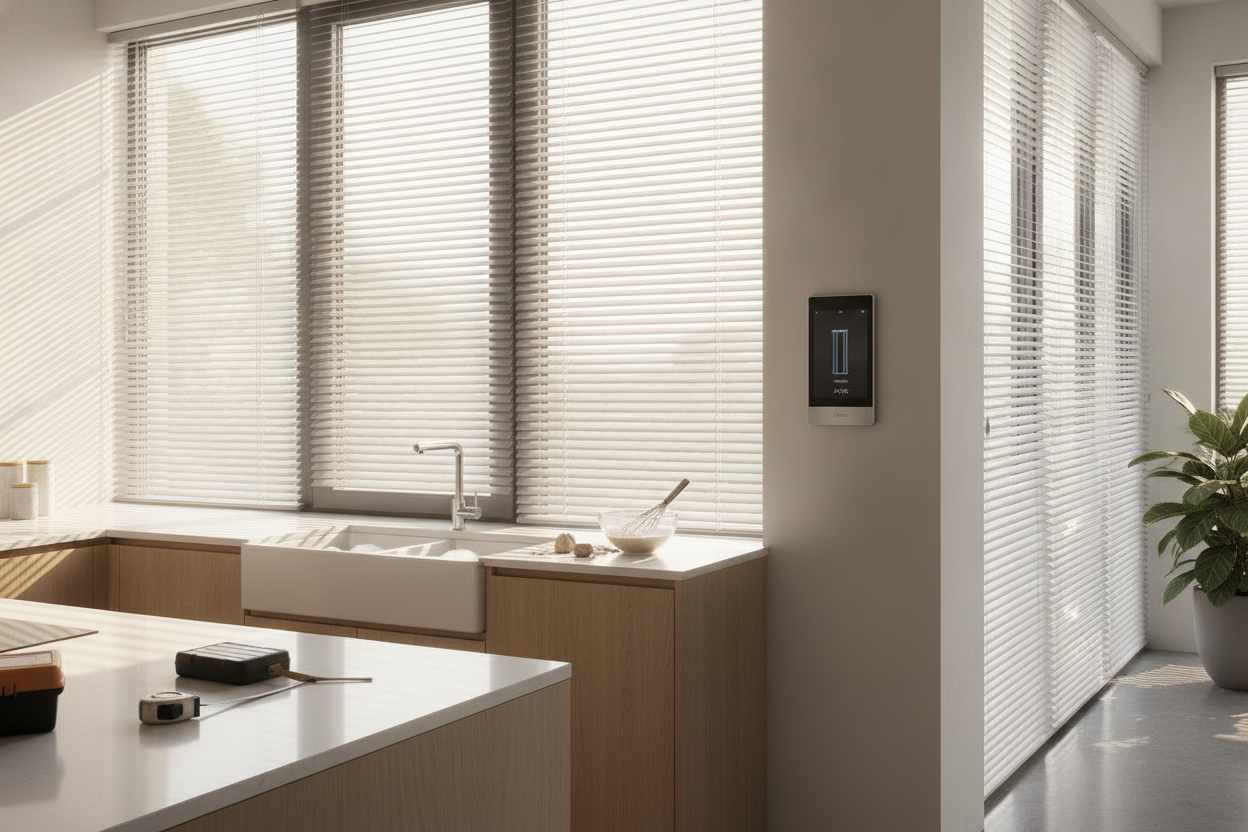 I Ruined 3 Fabric Shades Before Trying Automated Kitchen Mini Blinds