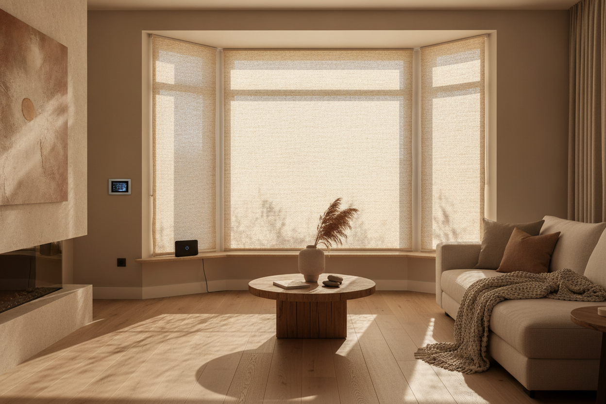 How Natural Roller Blinds Warmed Up My Cold, Tech-Heavy Living Room