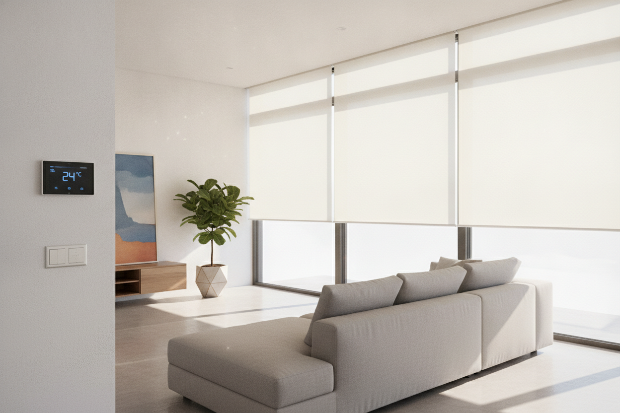 My AC Ran Constantly Until I Automated Sun Reflective Roller Blinds