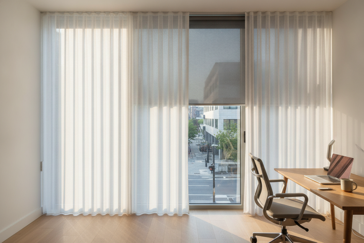 How a Sheer Curtain With Roller Blind Fixed My Street-Facing Windows