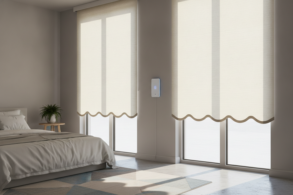 Yes, I Automated Vintage Roller Shades Scalloped Edges and All