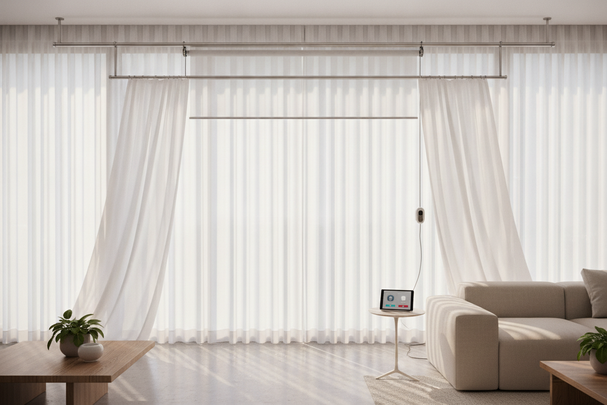 I Hid a Smart Roller Shade Rod Behind My Drapes (Here's How)