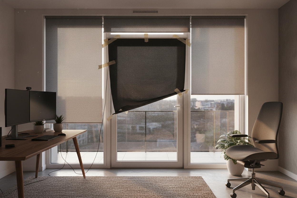I Put a Roller Car Shade on My Glass Door (And Instantly Regretted It)